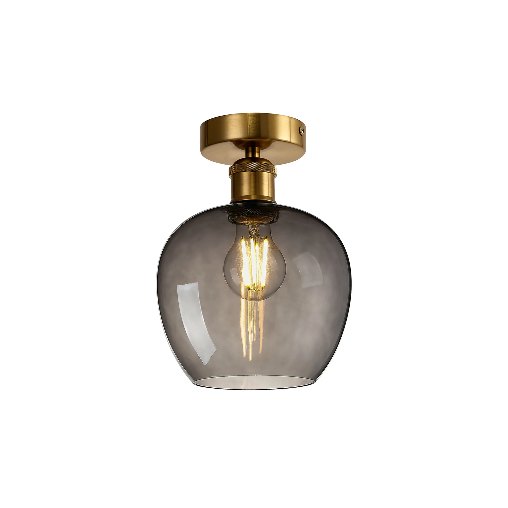 Cawdor Gilt Bronze Ceiling Lights Deco Flush Fittings